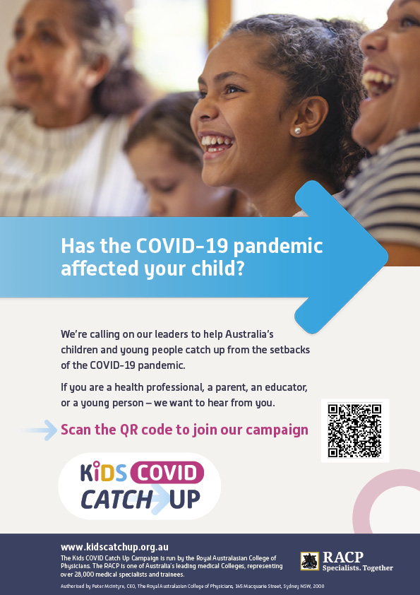 Kids Covid catch up A4 poster