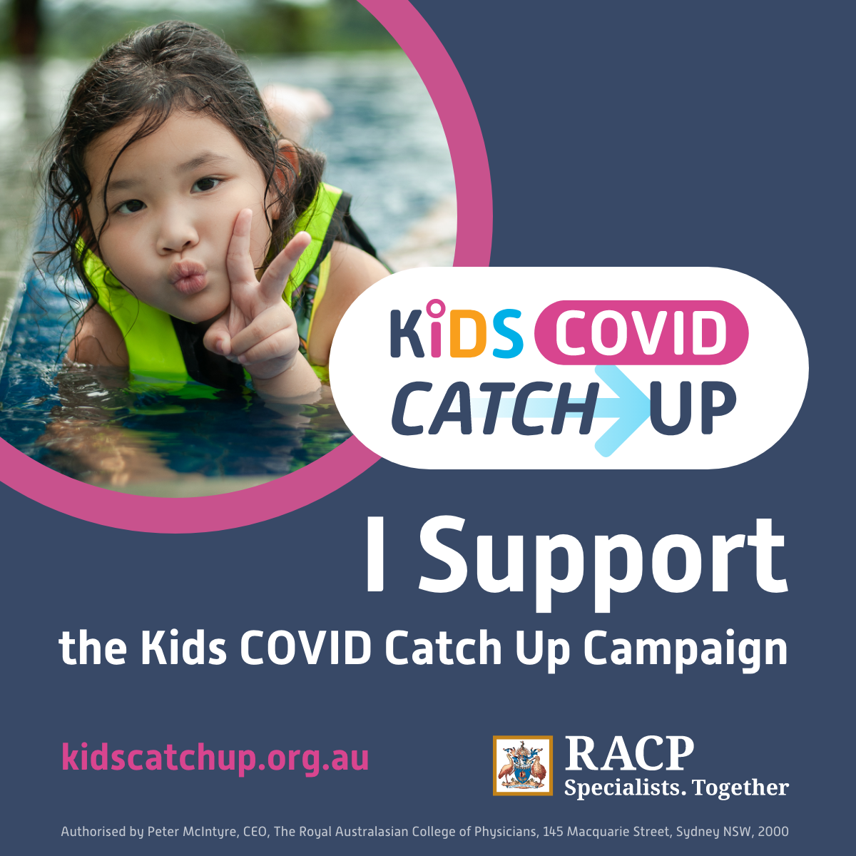 Child in pool - I support Kids Covid catch up campaign